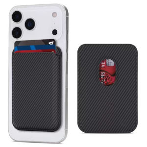 LS | Carbon Fiber For Magsafe Wallet Strong Magnetic Card Holder For iPhone 17 16 Samsung S26 Ultra Universal Leather Card Wallet Bag