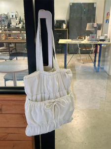 Dongda Gate 2025 New Folded Drawstring Womens Shoulder Bag Large Capacity Tote Bag Commuting Versatile Underarm Bag