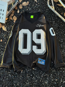 เสื้อยืดแขนยาวสไตล์อเมริกัน ทรงหลวม คอกลม สำหรับผู้ชาย ฤดูใบไม้ร่วง ฤดูใบไม้ผลิ ฤดูใบไม้ร่วง ฤดูหนาว เสื้อกีฬาฟุตบอล