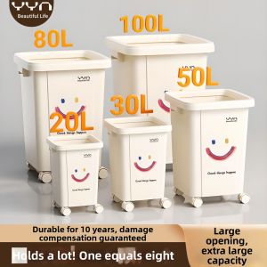 No Lid Square Large Capacity Wheeled Moving Garbage Bin