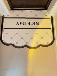 French Style PVC Leather Entrance Mat Easy to Clean No-Wash Door Mat Anti-Dirt Indoor Rug Modern Simple Home Decor Floor Mat