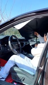 PAYUNG MOBIL Pelindung Matahari Hitam - Payung Mobil Anti Panas - Payung Lipat Pelindung Sinar Matahari Untuk Kaca Mobil Depan - Payung Mobil Terbalik Jumbo murah - Payung Pelindung Anti Panas Mobil Kaca Depan - Bisa COD
