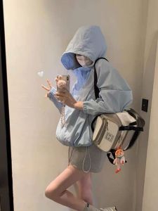 Summer 2025 Women's Outdoor Light Jacket UV Protection Cool Feeling Thin Outerwear Hooded Sunscreen Clothing Breathable Polyester