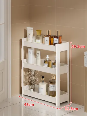 Multi-functional Narrow Space Storage Rack for Bathroom