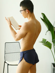 [Buy 3 Pieces for 69 Yuan] Rock Also Men High Fork Pajama Pants Very Simple Style Arrow Pants Ice Silk Home Comfortable without Bag