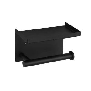 Stainless Steel 304 Black Roll Stand Toilet Mobile Phone Stand Toilet Paper Holder Hotel Tissue Holder Bathroom Storage Rack