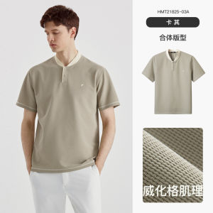 Fashionable Baseball Collar Mens Short Sleeve T-Shirt Lightweight Loose Fit Summer Top Casual Urban Style Youth Fashion