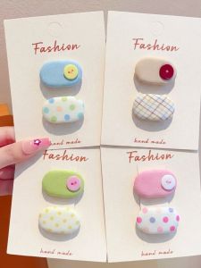 ENEN | Cute and Sweet Korean Style Button Dots Bow Hair Clip Accessories