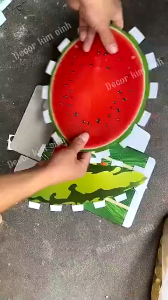 Set Giỏ Quà Bánh Chưng Bánh Tét Dưa Hấu Ngày Tết Tự Xếp Bằng Bìa Cứng TTNTSS040