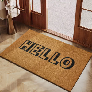 Indoor Outdoor Coir Fiber Door Mat Anti Slip Wear Resistant Entrance Mat No Wash Home Decor Rug Long Rectangle Shape