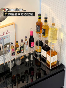 จัดระเบียบของเหลวแอลกอฮอล์ในครัวเรือนแบบ Acrylic ด้านหน้าโปร่งใส จัดวางเครื่องดื่มแอลกอฮอล์ขนาดเล็ก จัดวางเครื่องดื่มสุราสำหรับร้านอาหาร จัดแสดงสินค้า จัดวางที่มุม