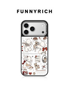 FUNNY RICH | classical bow lamb suitable for Apple iPhone18/17/16ProMax mobile phone case magnetic protective cover female anti-fall design literary and artistic