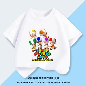 Bandai | Super Mary Chinobio Toad Blue Mushroom Head Yellow Mushroom Head Green Mushroom Head Short Sleeve T-shirt