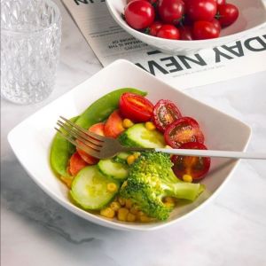 Polocat Bắc Âu phong cách Ins bát đựng sa lát Đĩa Vuông Sáng Tạo Chân bát đơn giản tô đựng nhà bếp món ăn lạnh bát canh đĩa cơm tối hiện đại