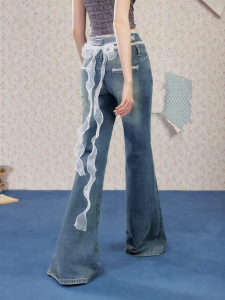 unifree | Quần Jeans Thời Trang Ôm Body Thiết Kế Nơ Ren