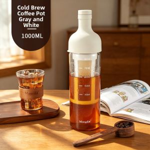 MONGDIO | Large Capacity Wine Bottle Shape Cold Brew Coffee Pitcher