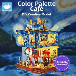 MAODETIANKONGZHICHENG | Sky City Cafe Palette 3D Wooden Puzzle Kit Gift