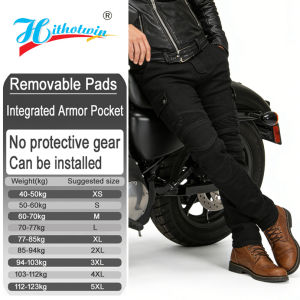 Spring autumn motorcycle riding jeans motocross racing pants wear resistant with armor pockets armor not included 06