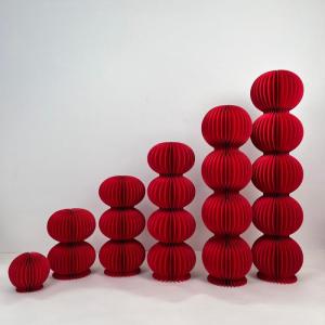 Wedding Celebration Paper Lantern Honeycomb Ball Engagement Dinner Chinese Style Wedding Decoration Red Lanterns