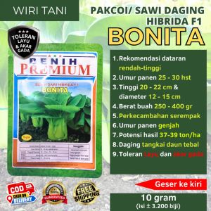 [COD] benih pokcoi / sawi daging / pakchoy / sawi sendok BONITA 10 gram (3.200 biji) Toleran Layu dan Akar Gada Benih Premium | Setipe nauli sawi flamingo