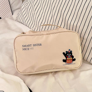 กระเป๋าใส่เสื้อผ้าชั้นในแบบพกพาสำหรับเดินทาง กระเป๋าแยกใส่กางเกงชั้นในและถุงเท้า 3 ช่อง กระเป๋าใส่เสื้อผ้าสำหรับเดินทางแบบแยกชั้น