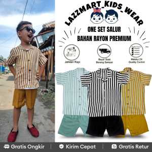 Setelan Pakaian Anak Laki-Laki dan Perempuan Distro Salur Usia 6 Bulan - 7 Tahun - Rayon Premium