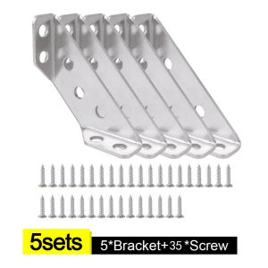 3Set/5Set/10set Stainless Steel Trapeziform Corner Braces Angle Code Shelf Support Bracket with Screw for Furniture C273