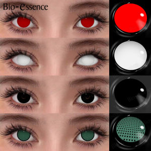 Bio-essence Halloween Cosplay Kính Áp Tròng Anime Đen Hồng Ống Kính Đường Kính 14.5/15 Mm Hàng Năm Dùng Một Lần Phụ Kiện Mắt