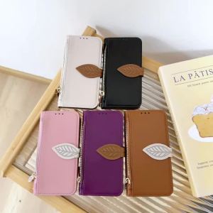 LS | For Samsung Galaxy S26 S25 Edge S24 S23 FE S22 Ultra Plus Leather Case Cards Cash Flip Wallet Crossbody With Wrist Strap Lanyard