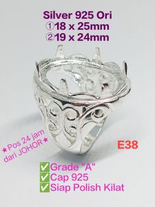 🇲🇾◆E38 ★Ring Casting DIY ★Sarung Cincin "Grade A" ★Silver 925 ★②18 x 25mm②19 x 24mm