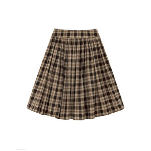Plaid High Waist Slimming Vintage A-Line Skirt