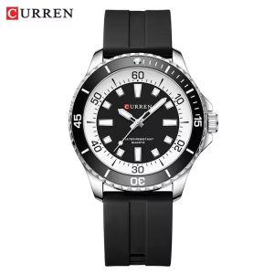 CURREN 8448 Mens Fashion Quartz Watch Outdoor Large Dial Luminous Waterproof Silicone Strap Sport Wristwatch reloj hombre