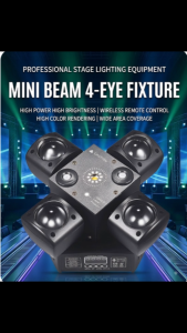 Beam 4-Eye Stage Light 90W DMX512 RGBW Laser Moving Head Effect Light with Wireless Remote