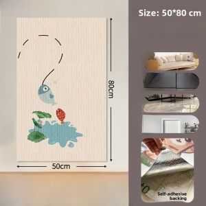 Cat Claw Board Vertical Wall Stick Cat Climbing Toy Non Shedding Fabric Art Wall Paper Polyester Fiber Normal Specification