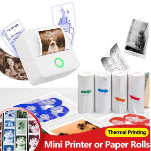 Mini Thermal Printer with Color Photo Print Paper High-Efficiency Printing for Errors Journals57*25mm