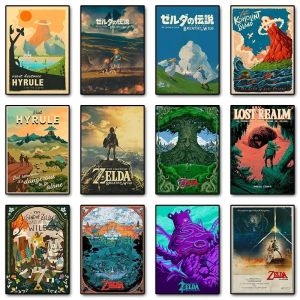 Zeldas Link Legend Video Game Poster Canvas Painting Poster and Prints Wall Art Pictures for Modern Bedroom Game Room Home Decor