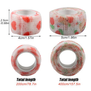 5Pcs/Lot 2.5cm Wide Colorful Elastic Self- Adhesive Bandage Finger Tape,First Aid Wrap Bandages for Wrist and Ankle Sprains & S