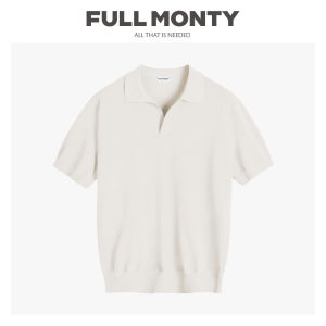 Light Blue V-Neck Knit Polo T-Shirt Short Sleeve