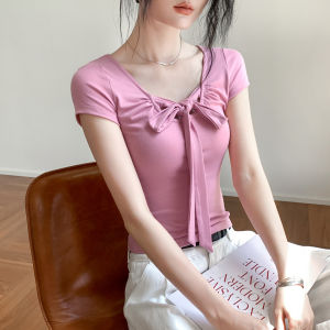 GEBEISHANG | Elegant and Slimming Round Neck Short Sleeve T-shirt
