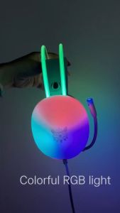 ONIKUMA X25 Gaming Headset White Gradient RGB Light HD Mic Stereo Sound PC Mac Headsets 3.5mm Wired Headphones Double-Head Beam Noise Cancelling Microphone For PS4 PS5 Xbox One PC Wired Gaming Headphone