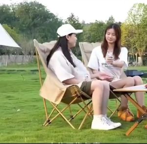 ตั้งแคมป์เก้าอี้ เก้าอี้พับ ปรับเกียร์สาม กับถุงเก็บของ แบบพกพาพับเก้าอี้กลางแจ้ง ปิกนิก