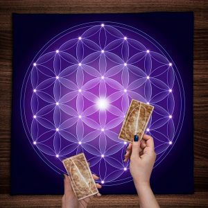 VIKAMA Spiritual Totem Tablecloth Rainbow Gradient Seven Chakra Formation Metaphysical Studio Yoga Studio