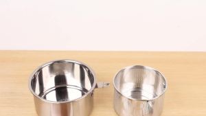 Deep Fryer Pot Stainless Steel Deep Fryer with Basket and Handle Portable Fry Pot with Lid Oil Saving Deep Fat Fryer Cooking