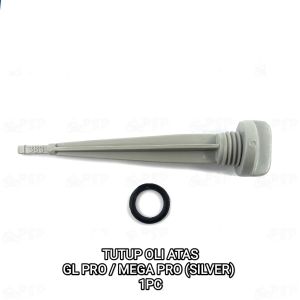 Tutup Oli Atas Mega Pro (Silver) - Penutup Colokan Oli Oil Mesin + Seal Sil Oring O Ring Honda Megapro Primus Lama Old GL Pro GL Max Neotech