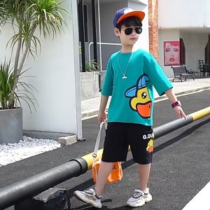 Quần Áo Trẻ Em Nam Quần Áo Bé Trai Habi Fashion HB2230 Thun Cotton Họa Tiết Duck Dễ Thương Cho Bé Trai 16-40Kg