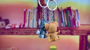 Creative Anime Cat และ Mouse พวงกุญแจการ์ตูนตูฑูง รวมกระเป๋าเครื่องประดับพวงกุญแจ