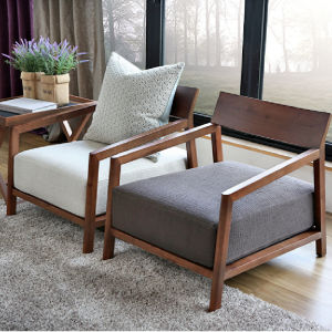 Solid Wood Single-Seat Sofa Chair Minimalist Modern Casual Club Fabric Sofa Combination Chair Nordic Model House Sofa Chair