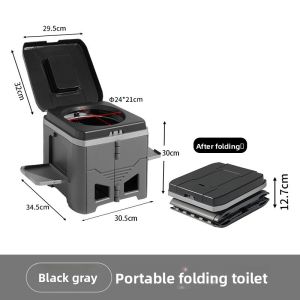Adult Folding Portable Camping Toilet Odor-Proof Mobile Commode Stool for Car Emergency Outdoor Travel And Camping Use