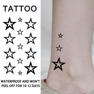 1Pc Five-Pointed Stars Waterproof Temporary Tattoo Stickers Long-lasting Waterproof for One to Two Weeks For Man and Woman.