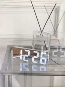 ALX MALAYSIA Multifunction Mirror LED Clock Digital Clock Sensor Battery USB Plug-in Dual Use Alarm Clock Jam Meja 鬧鐘